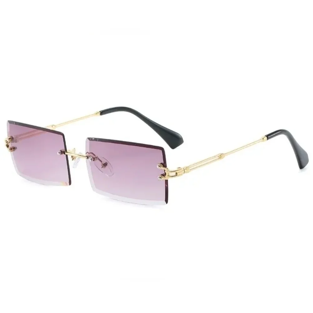 New purple women rimless square fashion sunglasses